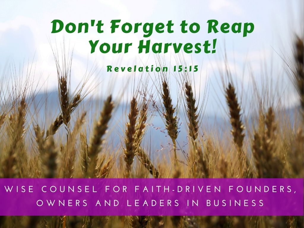 Don’t Forget to Reap Your Harvest